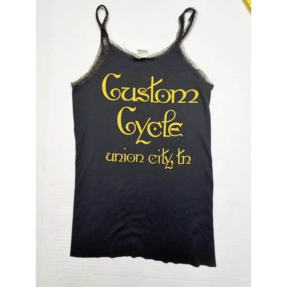 Women's Vintage Custom Jammer Products‎ Motorcycle Lace Trim Cami Tank Top Large